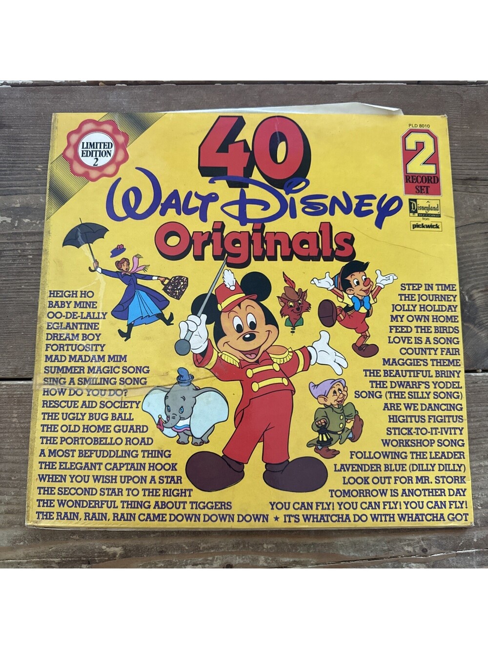 Vintage Disney Vinyl Records Album 40 Original Songs